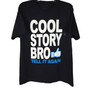 Hanes "Cool Story Bro" Graphic Tee Size L